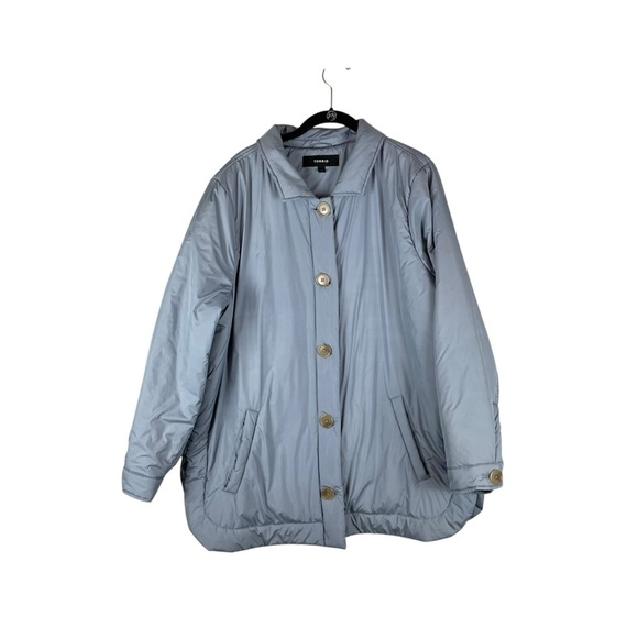 Torrid Light Gray Oversized Puffer Jacket – Size 1 (XL) - Picture 1 of 7